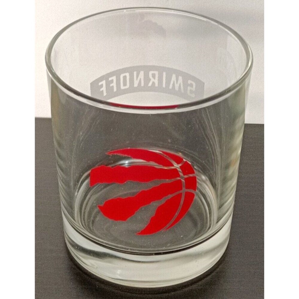 Toronto Raptors Logo NBA Basketball Smirnoff Vodka Satin Etched Rocks Glass